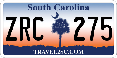 SC license plate ZRC275