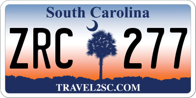 SC license plate ZRC277