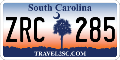 SC license plate ZRC285