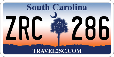 SC license plate ZRC286