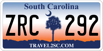 SC license plate ZRC292
