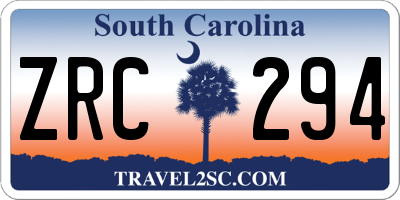 SC license plate ZRC294
