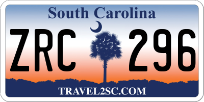 SC license plate ZRC296