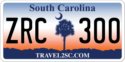 SC license plate ZRC300