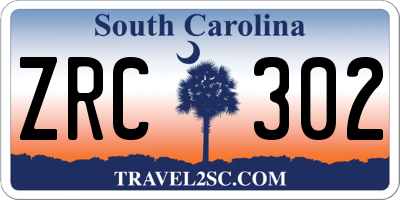 SC license plate ZRC302