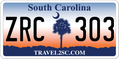 SC license plate ZRC303