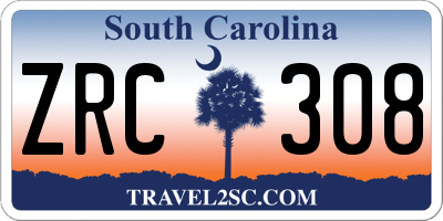 SC license plate ZRC308
