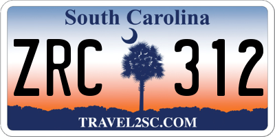 SC license plate ZRC312