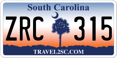 SC license plate ZRC315