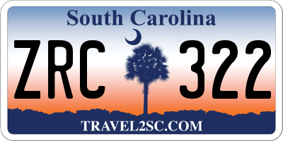 SC license plate ZRC322