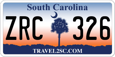 SC license plate ZRC326