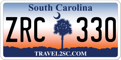 SC license plate ZRC330