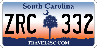 SC license plate ZRC332