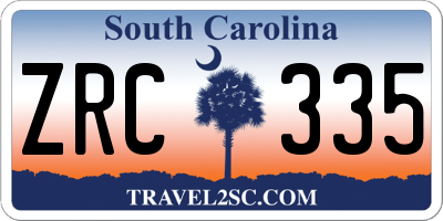 SC license plate ZRC335