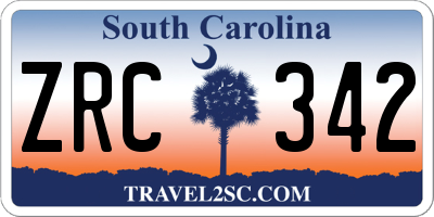 SC license plate ZRC342