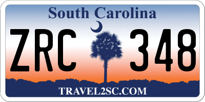 SC license plate ZRC348