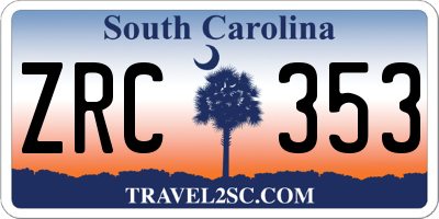 SC license plate ZRC353