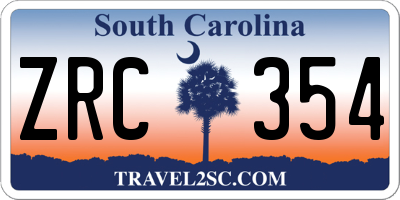 SC license plate ZRC354