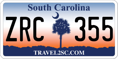 SC license plate ZRC355
