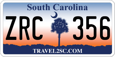 SC license plate ZRC356