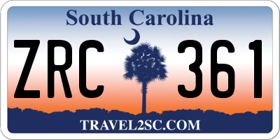 SC license plate ZRC361