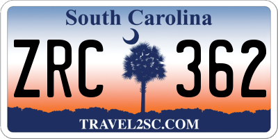 SC license plate ZRC362