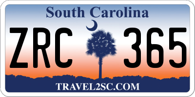 SC license plate ZRC365