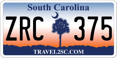SC license plate ZRC375
