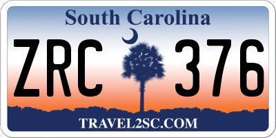 SC license plate ZRC376