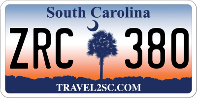 SC license plate ZRC380