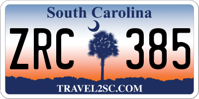 SC license plate ZRC385