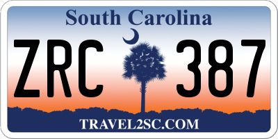 SC license plate ZRC387