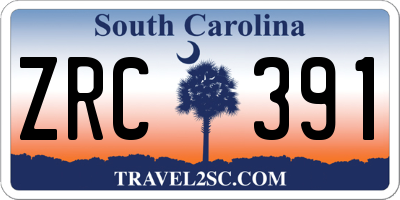 SC license plate ZRC391