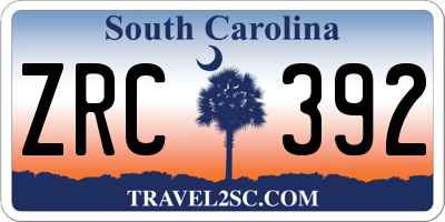 SC license plate ZRC392