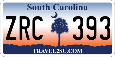 SC license plate ZRC393