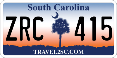 SC license plate ZRC415