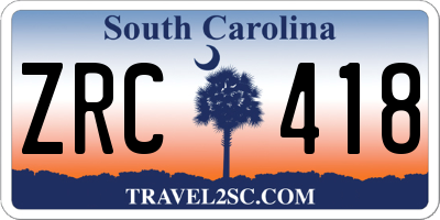 SC license plate ZRC418
