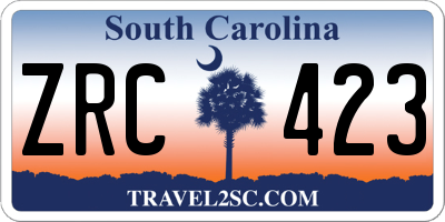 SC license plate ZRC423