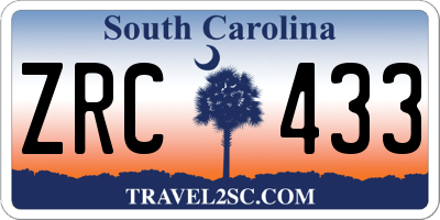 SC license plate ZRC433