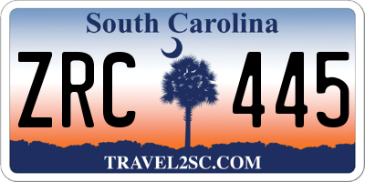 SC license plate ZRC445