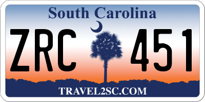 SC license plate ZRC451