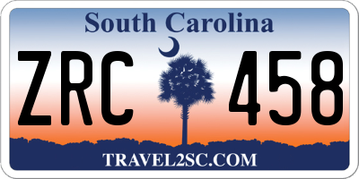 SC license plate ZRC458