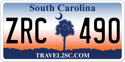 SC license plate ZRC490