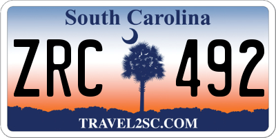 SC license plate ZRC492