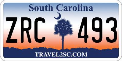 SC license plate ZRC493