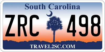 SC license plate ZRC498