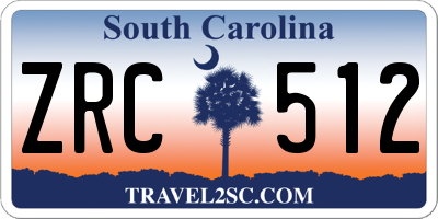SC license plate ZRC512