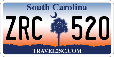 SC license plate ZRC520