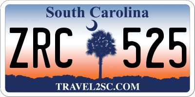 SC license plate ZRC525