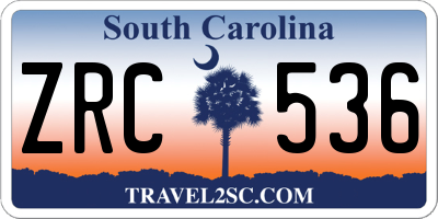 SC license plate ZRC536